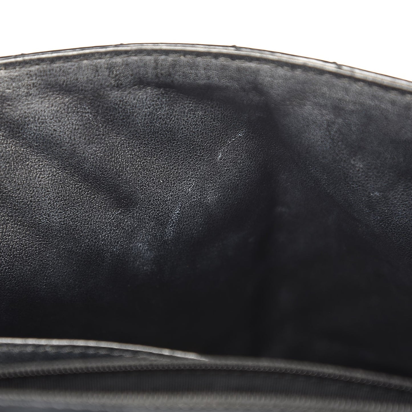 Patent Chevron Quilted Jumbo Single Flap Black