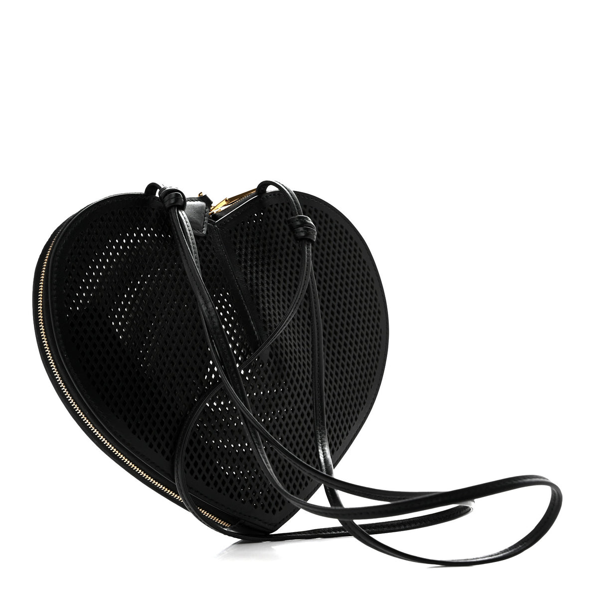 Calfskin Perforated Le Coeur Bag Black