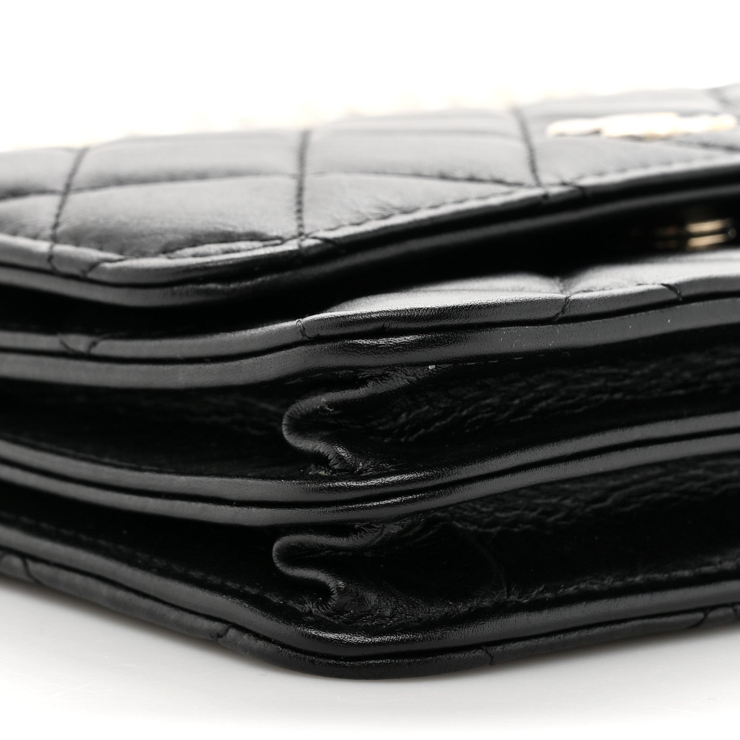 Chanel Calfskin Quilted Mini Maxi Pearls Wallet On Chain WOC Black 10 of 10