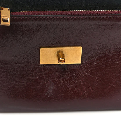 Givenchy Crinkled Patent Lambskin Small GV3 Shoulder Bag Black Burgundy 13 of 15