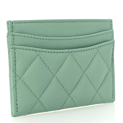 Chanel Caviar Quilted Card Holder Light Green 3 of 9