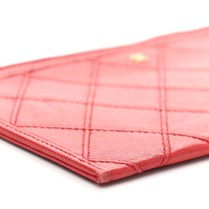 Chanel Lambskin Diamond Stitched Card Holder Red 7 of 9
