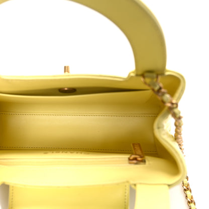 Chanel Shiny Aged Calfskin Quilted Nano Kelly Shopper Light Yellow 5 of 11
