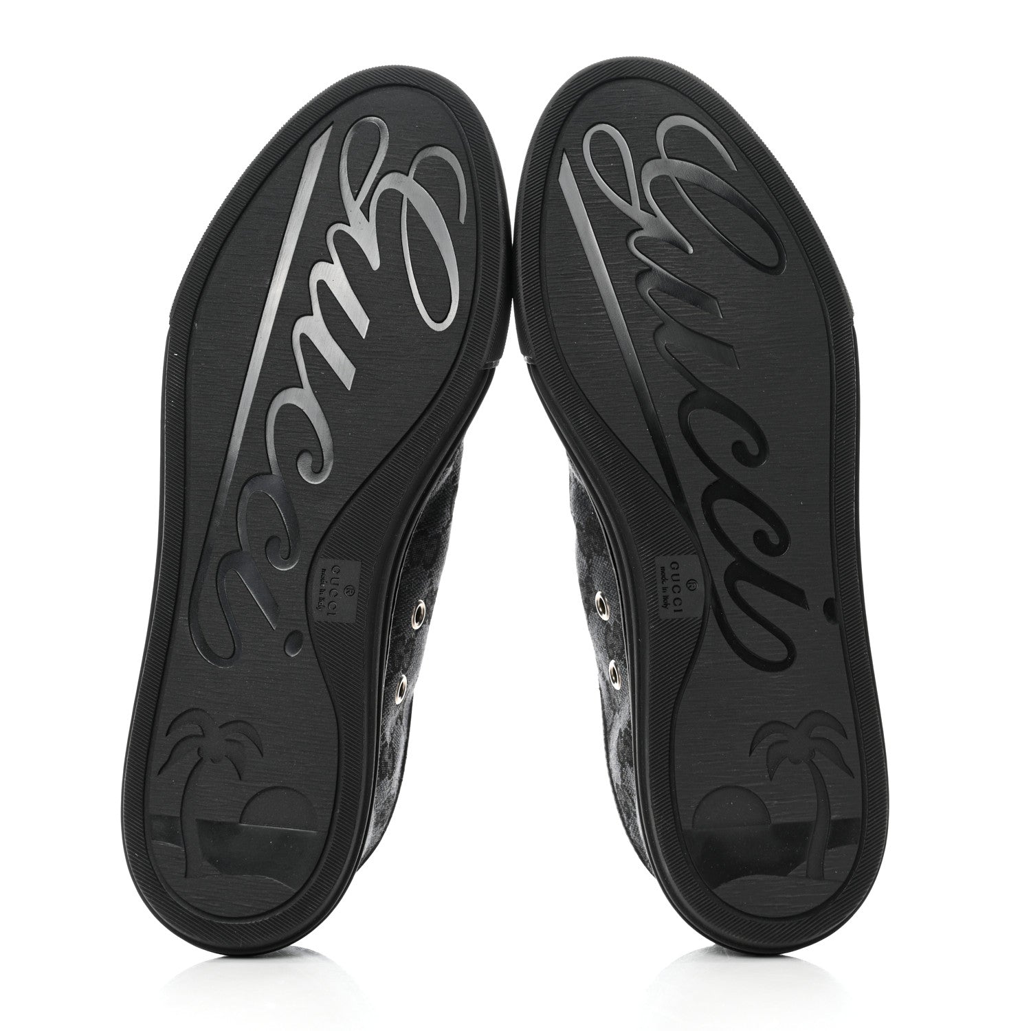 Gucci GG Monogram Calfskin Womens Low Top Sneakers 39 Piombo Black 5 of 9