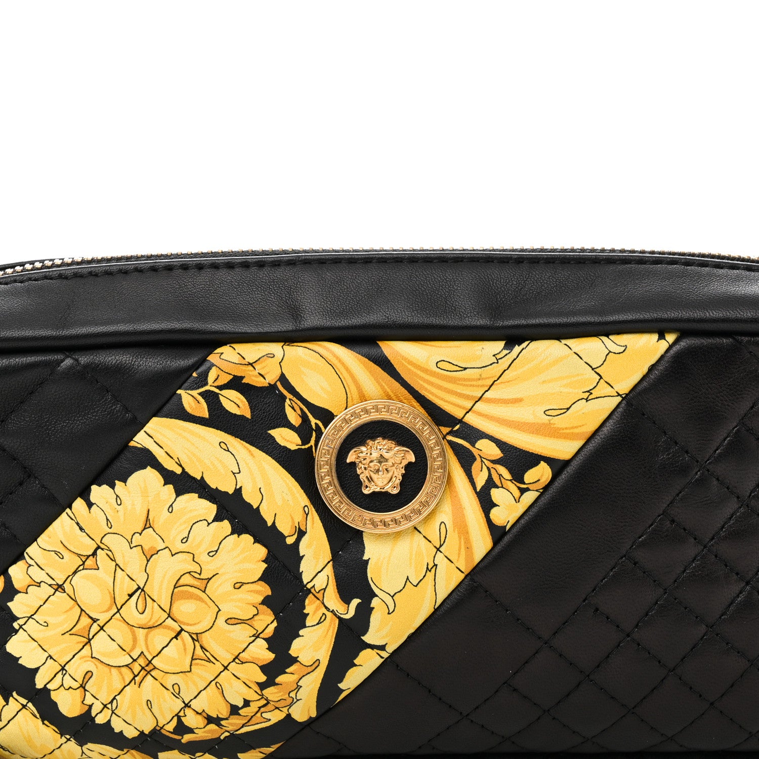 Versace Nappa Barocco Printed Quilted Vanitas Medea Belt Bag Black 7 of 9