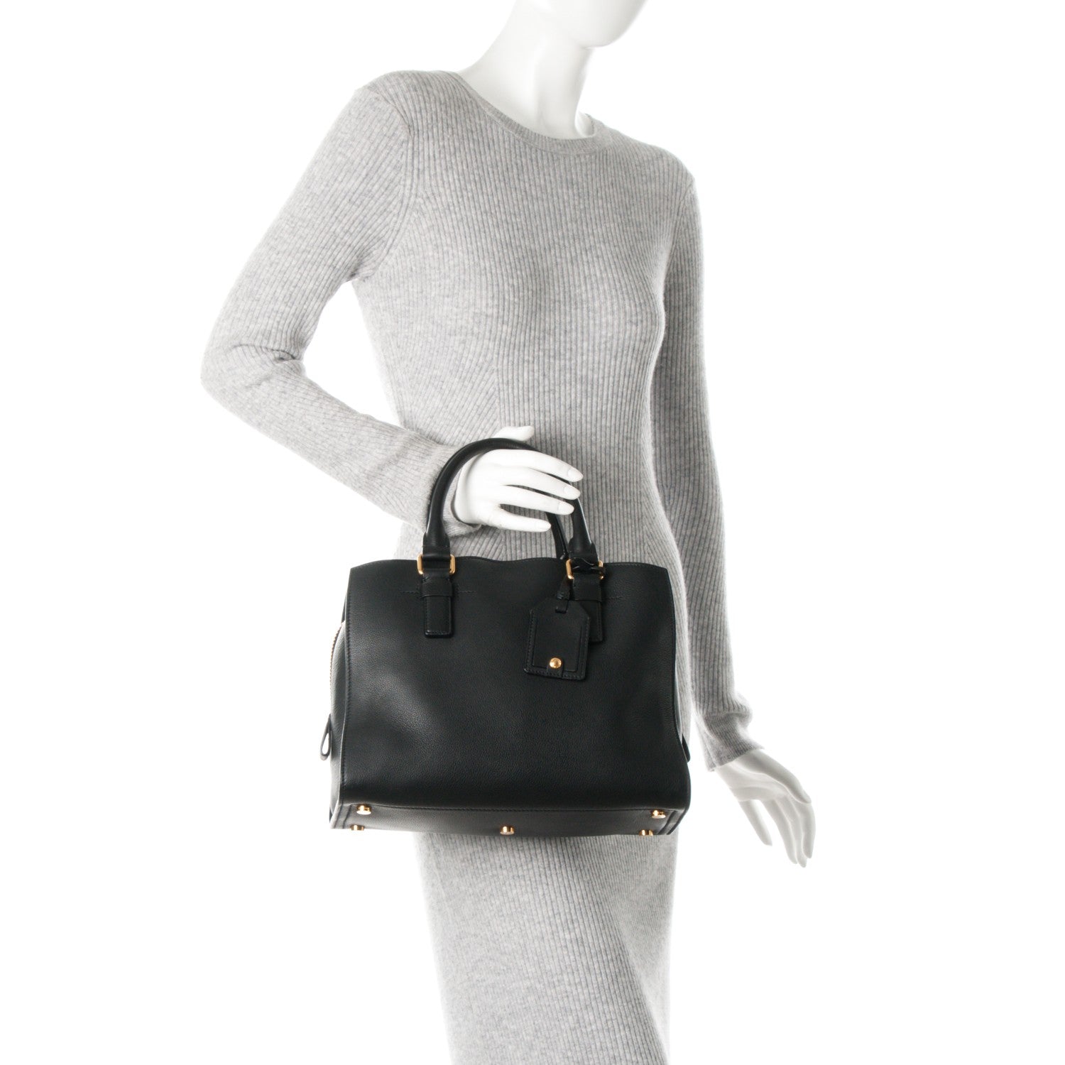 Tom Ford Pebbled Calfskin Top Handle Black 2 of 6