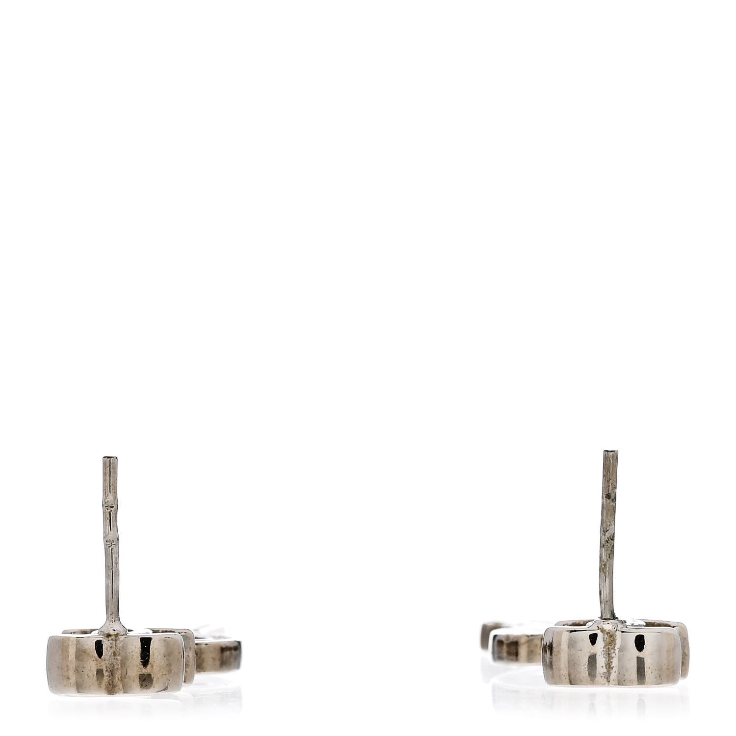 Chanel Enamel Heart Key CC Drop Earrings Black Silver 3 of 4