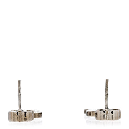 Chanel Enamel Heart Key CC Drop Earrings Black Silver 3 of 4