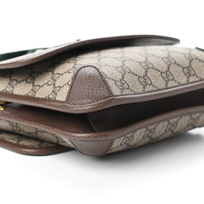 Gucci GG Supreme Monogram Web Small Neo Vintage Double Flap Messenger Bag Beige New Acero 6 of 11