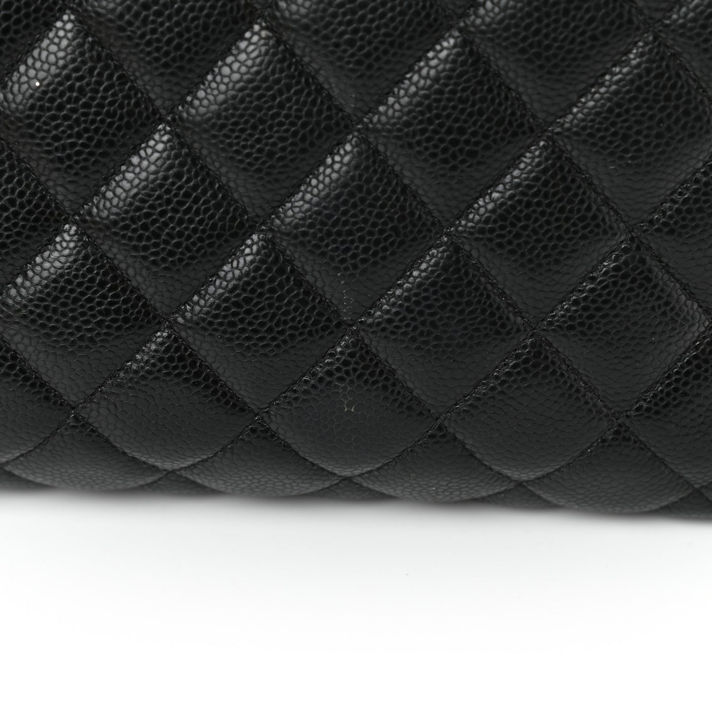 Caviar Quilted Large Shopping Tote Black