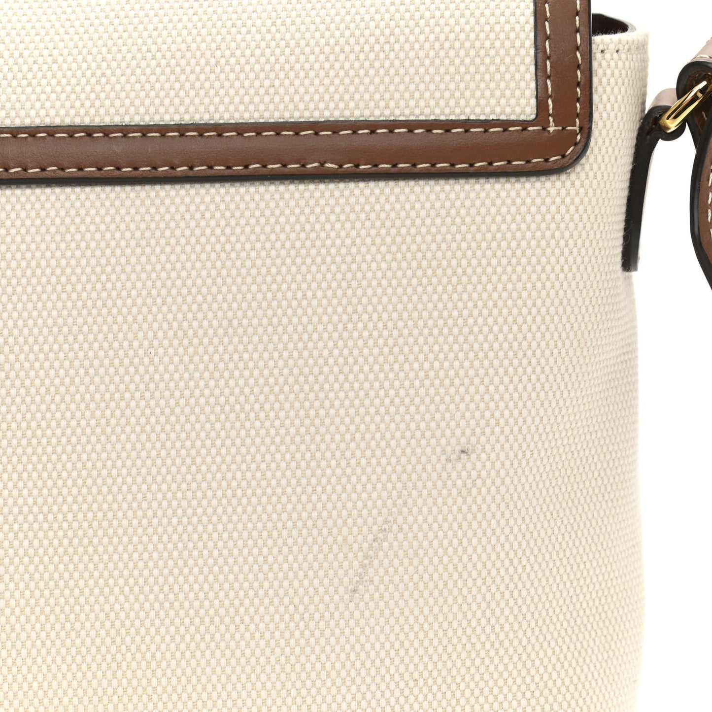 Canvas Horseferry Print Note Crossbody Bag Natural Tan