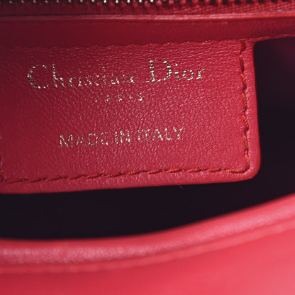 Christian Dior Lambskin Cannage Medium Bi-Color Lady Dior Orange Fuchsia 5 of 8