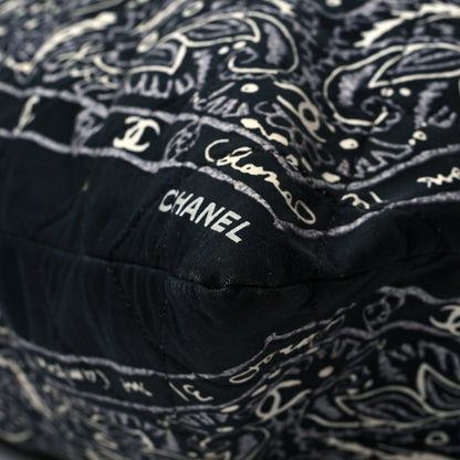 Chanel Cotton Quilted XXL Bandana Shopping Tote Blue 8 of 11