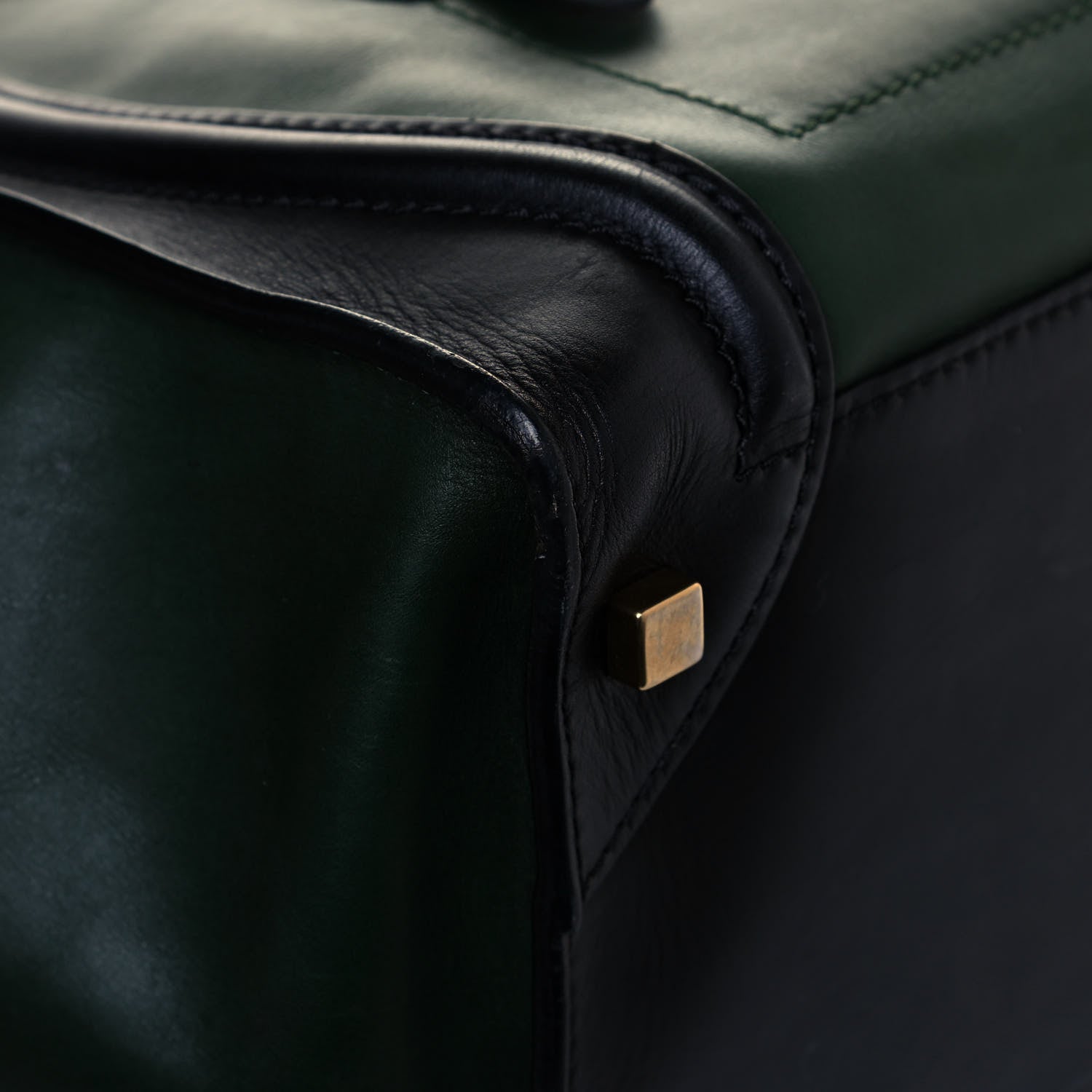 Celine Smooth Calfskin Mini Bi-Color Luggage Forest Black 9 of 15