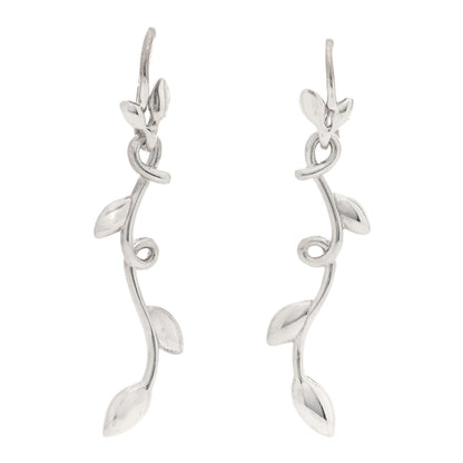 Tiffany Sterling Silver Paloma Picasso Olive Leaf Dangle Earrings 1 of 4