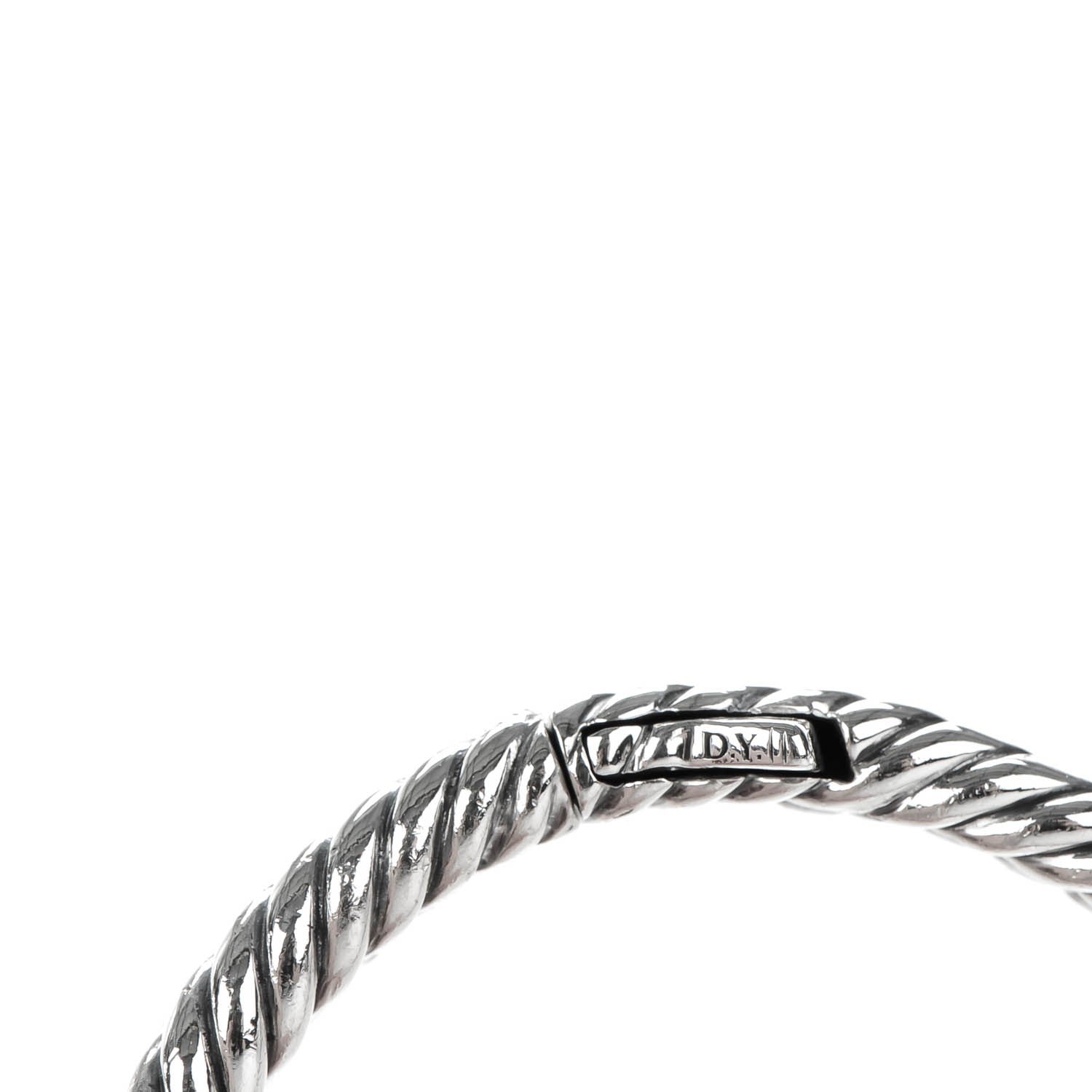 David Yurman Sterling Silver Diamond Pave 10mm Single Loop Labyrinth Bracelet 5 of 6