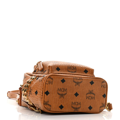 MCM Visetos Side Stud X-Mini Stark Backpack Cognac 4 of 10
