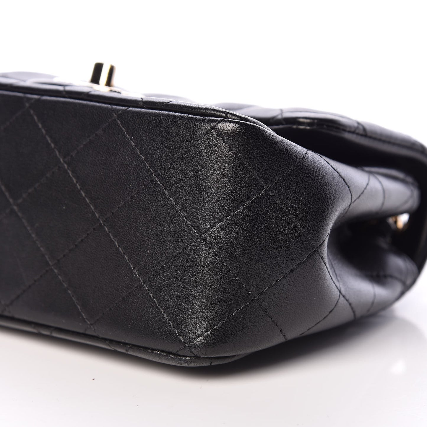 Lambskin Quilted Mini Square Flap Black