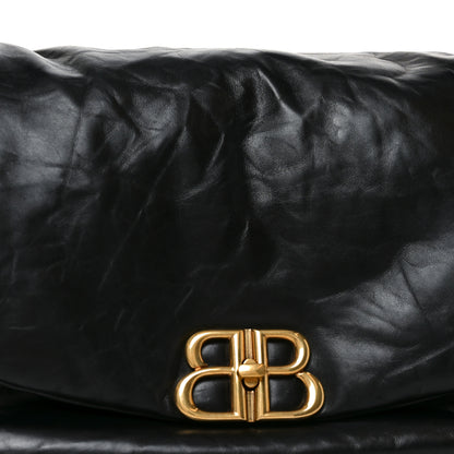 Balenciaga Calfskin Quilted Monaco Sling Shoulder Bag Black Black 7 of 9