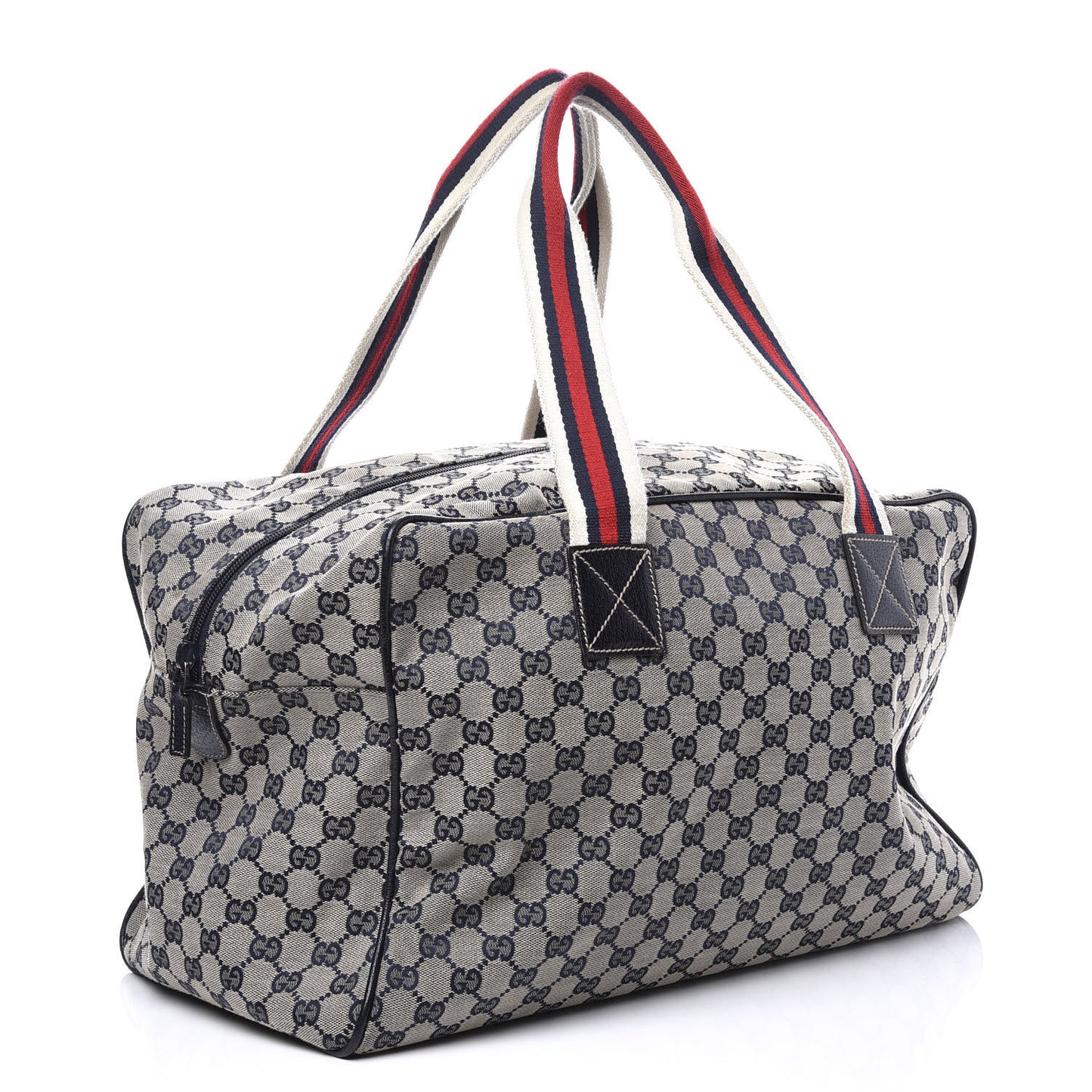 GG Monogram Web Medium Collapsable Carry On Duffle Navy