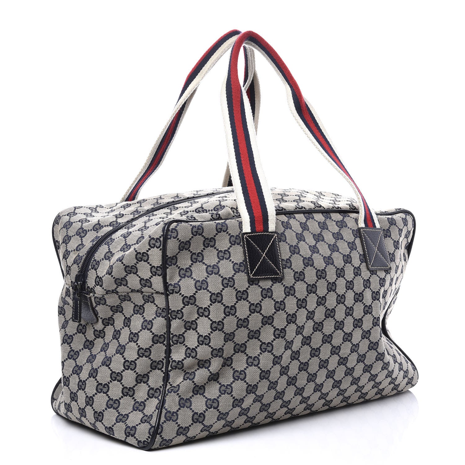 Gucci GG Monogram Web Medium Collapsable Carry On Duffle Navy 2 of 12