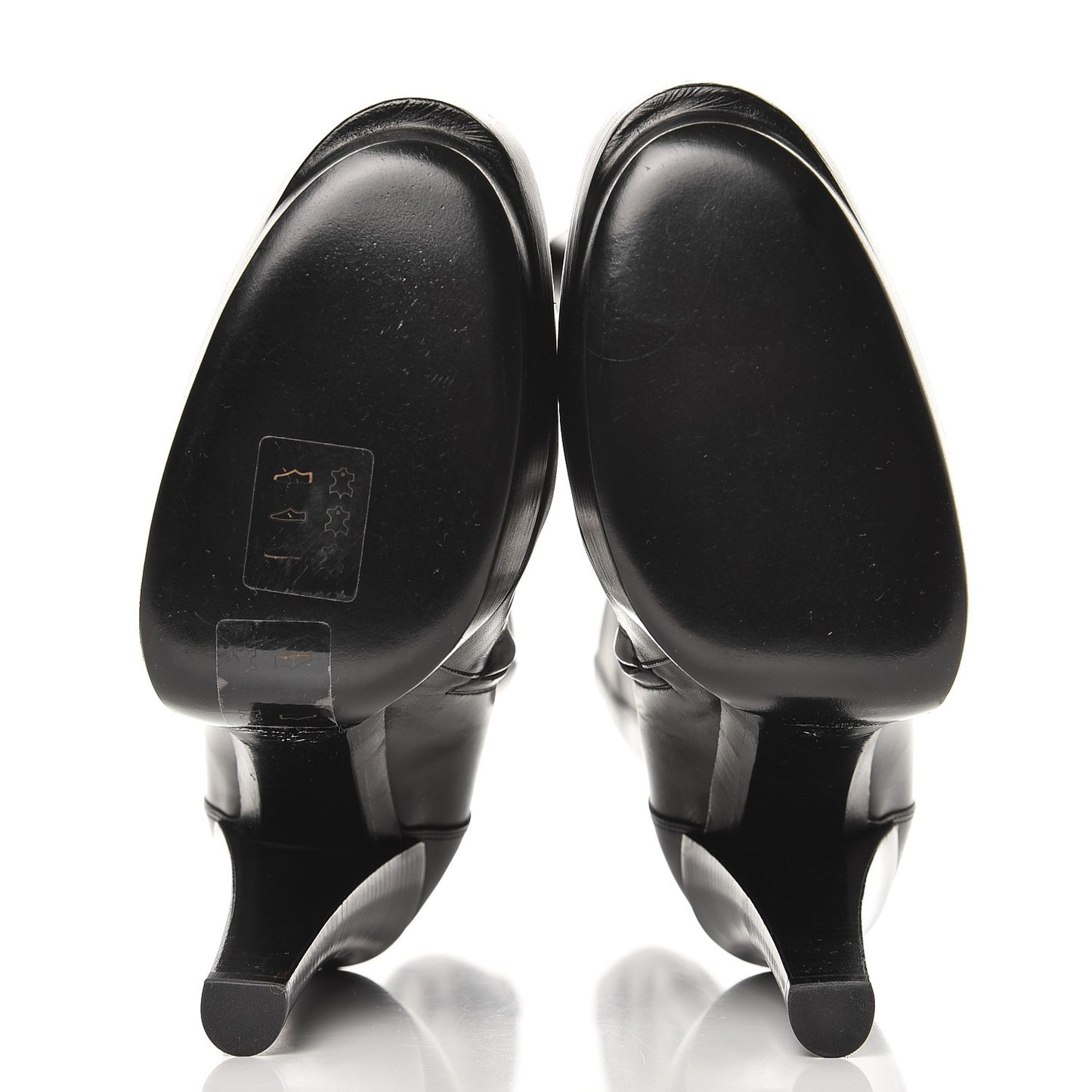 Calfskin High Platform Boots 39.5 Black