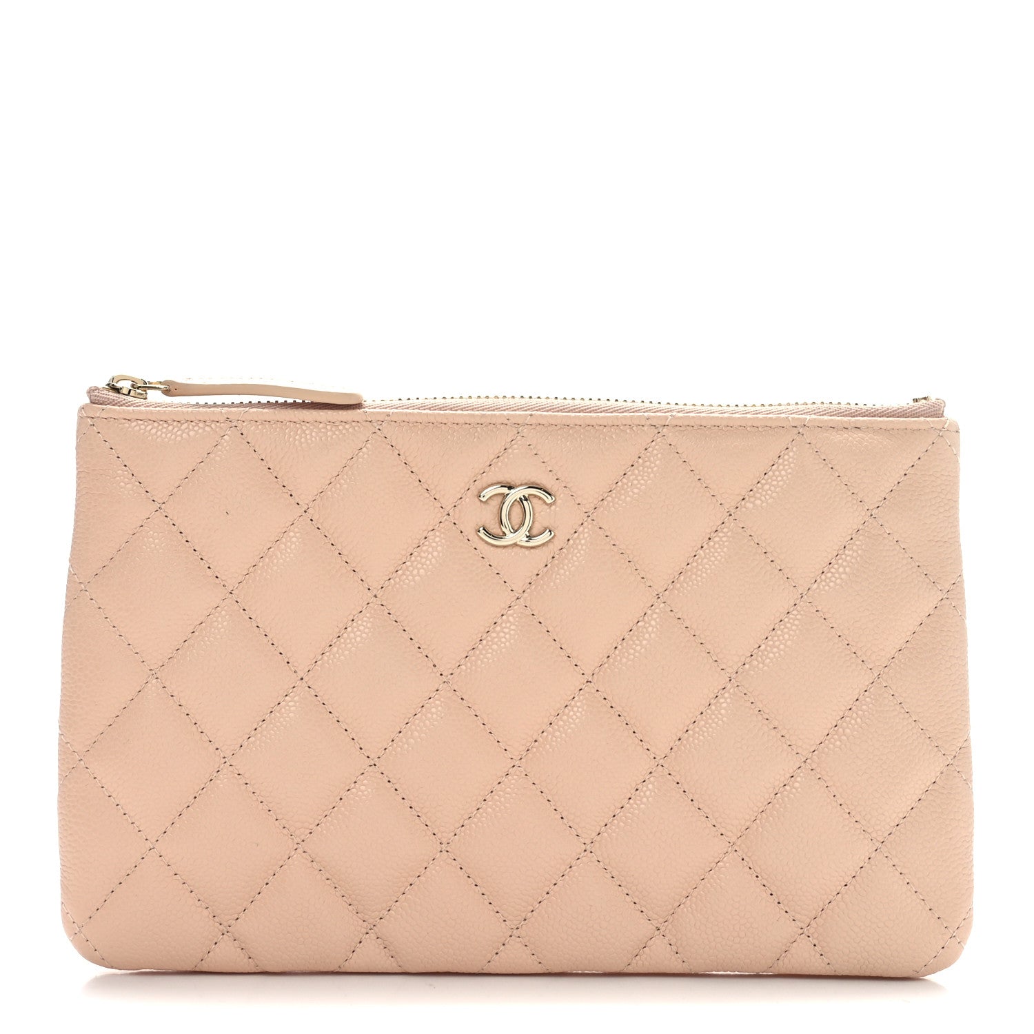Chanel Caviar Quilted Cosmetic Case Beige 2 of 27