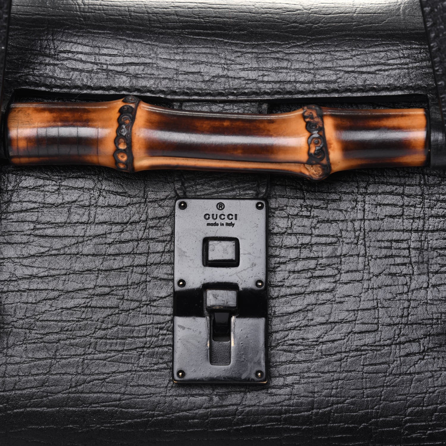 Gucci Calfskin Bamboo Bullet Black 25 of 35