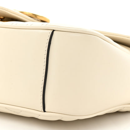 Gucci Calfskin Matelasse Small GG Marmont Shoulder Bag White 8 of 13