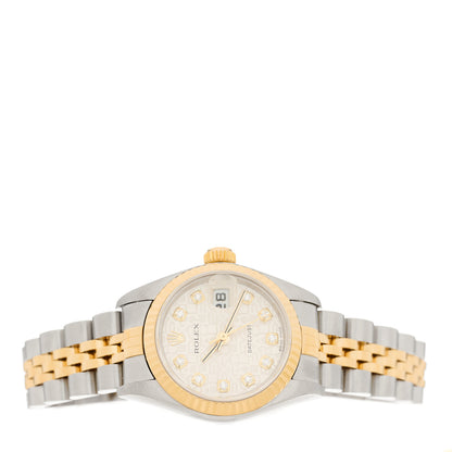 Rolex Stainless Steel 18K Yellow Gold Diamond 26mm Oyster Perpetual Datejust Watch Silver Jubilee 79173 2 of 4