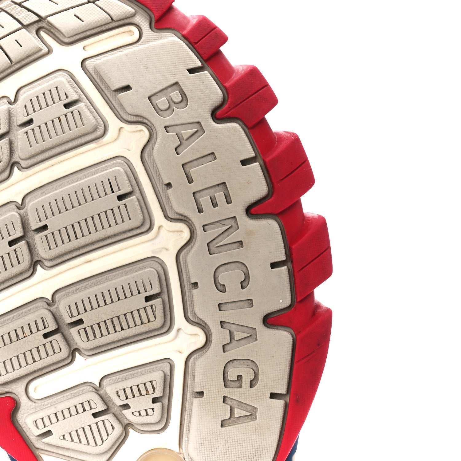 Balenciaga Rubber Mesh Bi-Color Mens Track.2 Open Sneakers 41 Beige Blue Red 7 of 9