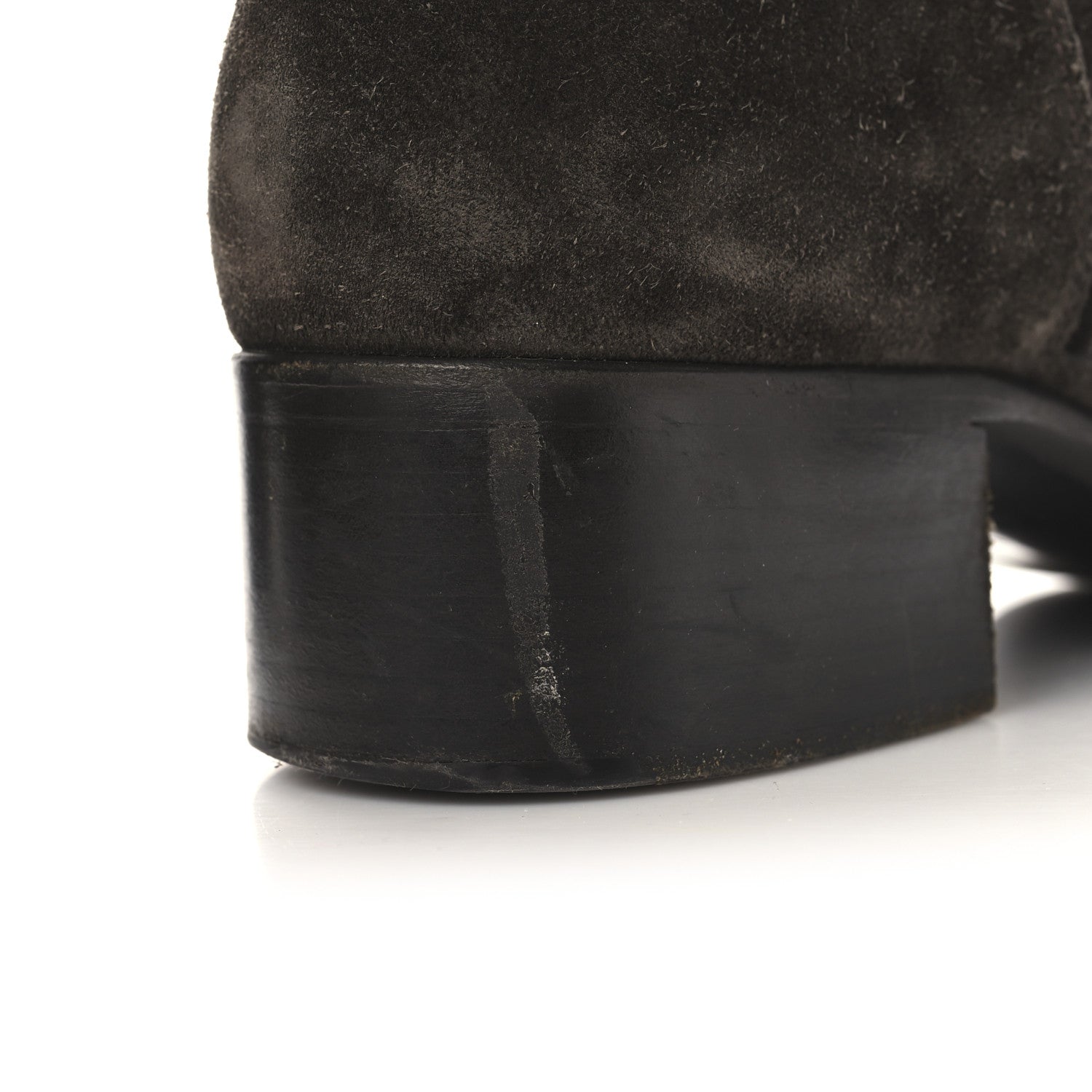 Prada Suede Metal Triangle Logo Boots 41 Brown 7 of 9