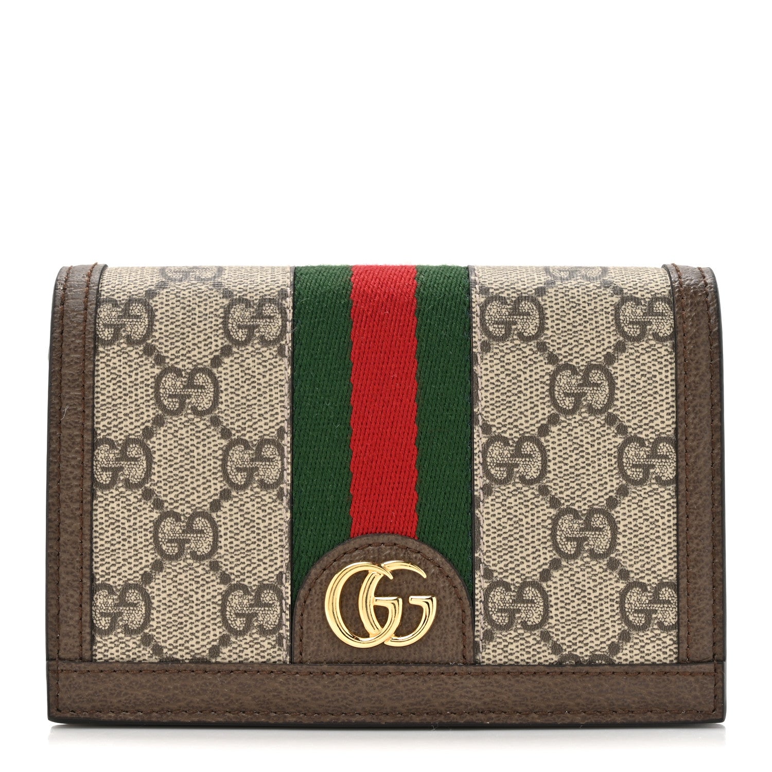 Gucci GG Supreme Monogram Web Ophidia Double Playing Card Case Beige New Acero 1 of 9
