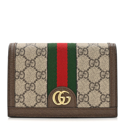 Gucci GG Supreme Monogram Web Ophidia Double Playing Card Case Beige New Acero 1 of 9