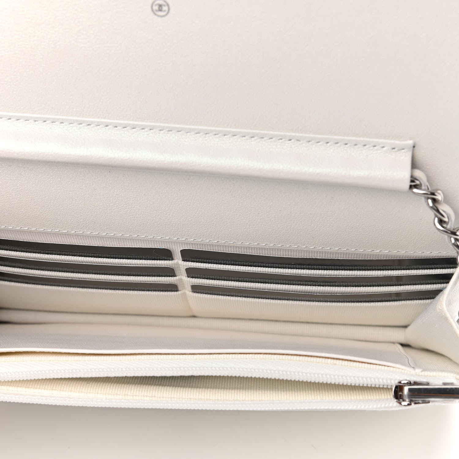 Chanel Lambskin Quilted Coco Bow Wallet On Chain WOC White 7 of 12