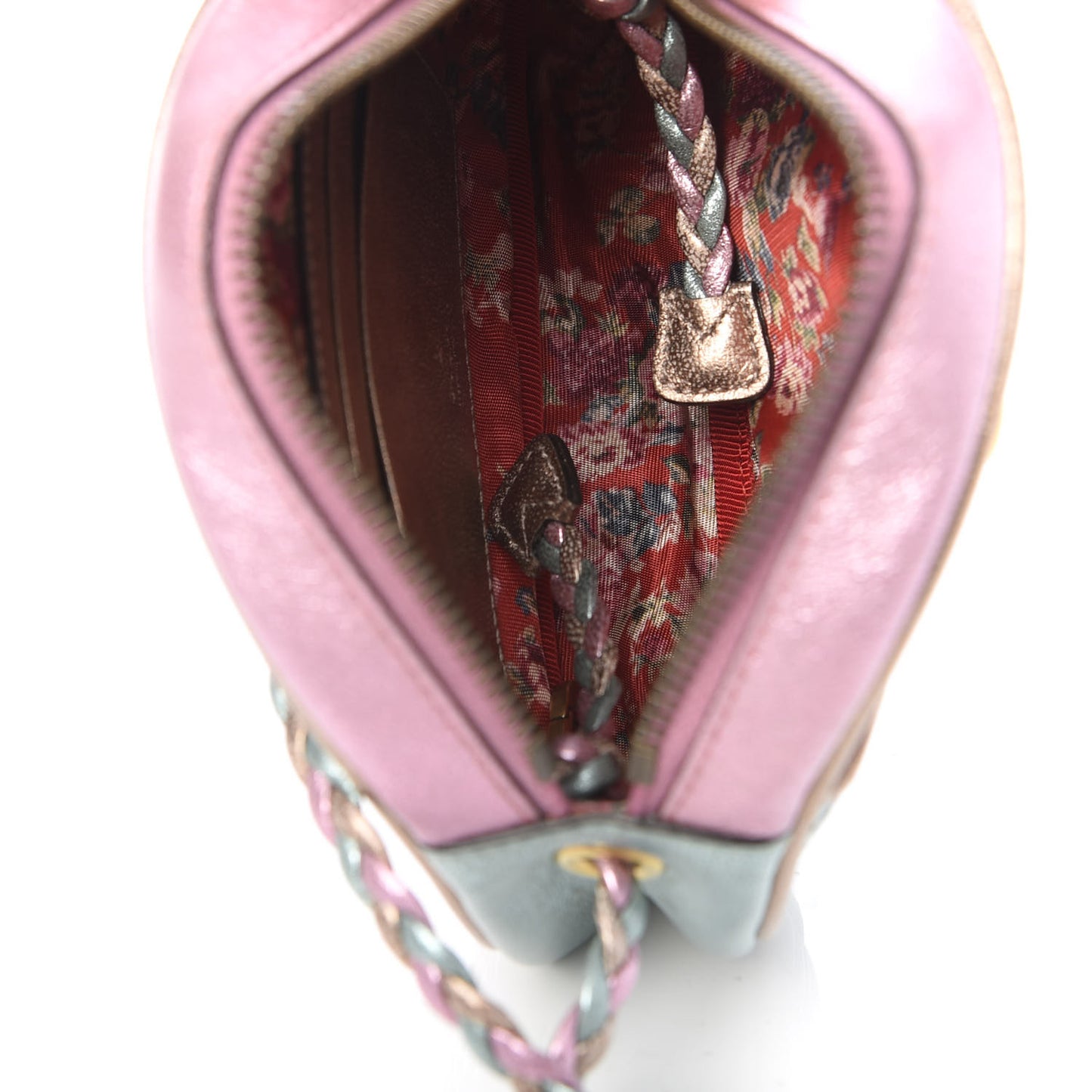 Laminated Nappa Trapuntata Mini Zumi Dome Shoulder Bag Rosa Lago Rame