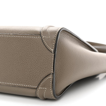 Celine Drummed Calfskin Nano Luggage Souris 12 of 12