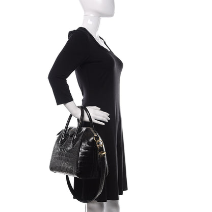 Givenchy Calfskin Crocodile Embossed Small Antigona Black 3 of 13