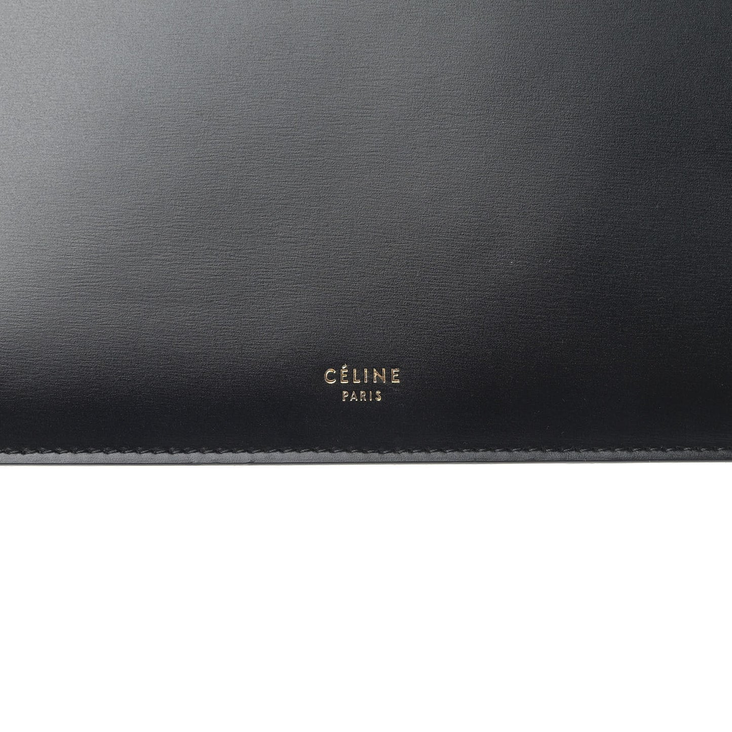 Box Calfskin Medium Clasp Bag Black