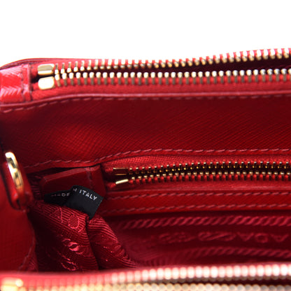 Prada Saffiano Vernice Mini Galleria Double Zip Tote Rosso 11 of 13