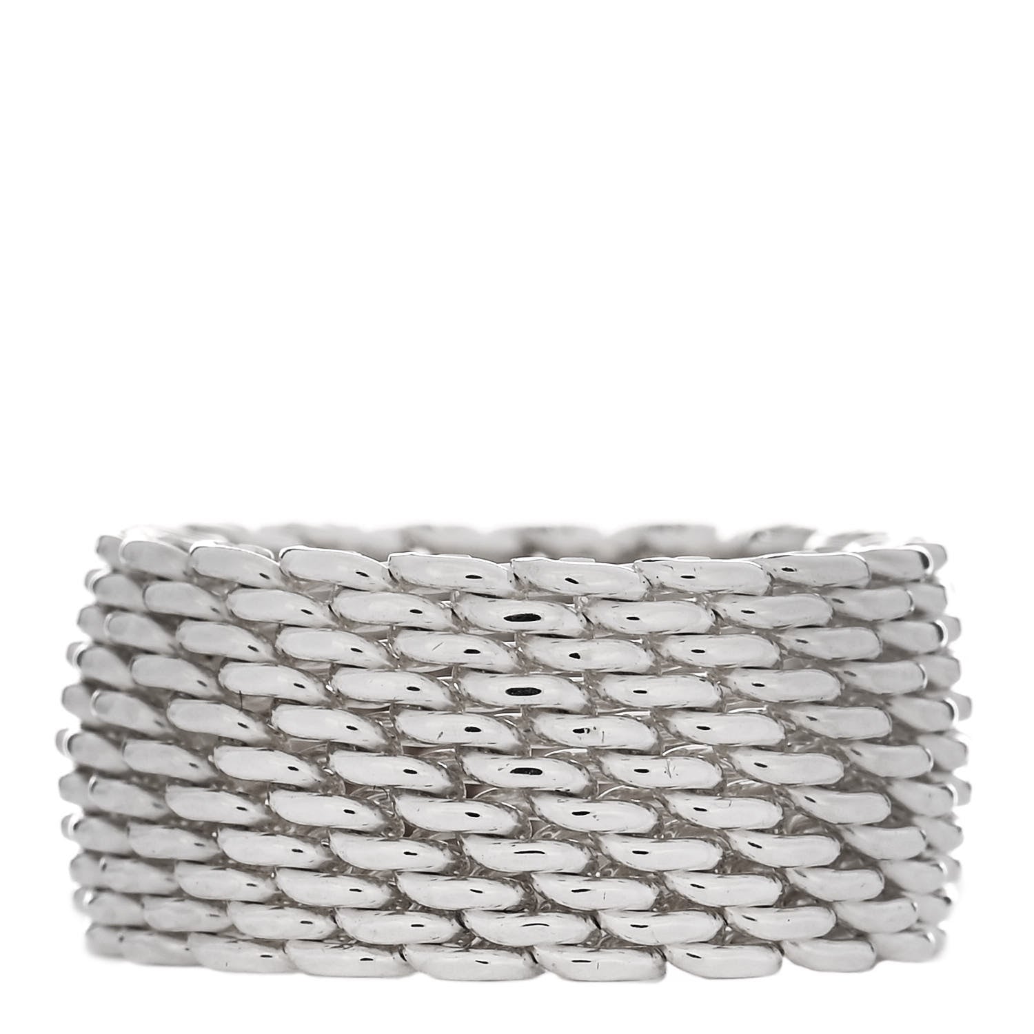 Tiffany Sterling Silver Somerset Mesh Ring 50 5.25 3 of 4