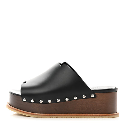 Hermes Calfskin Ellipse Sandals 35 Black 1 of 9