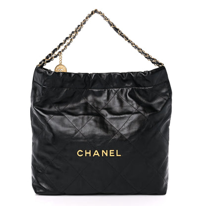 Chanel Shiny Calfskin Quilted Chanel 22 Black 3 of 11