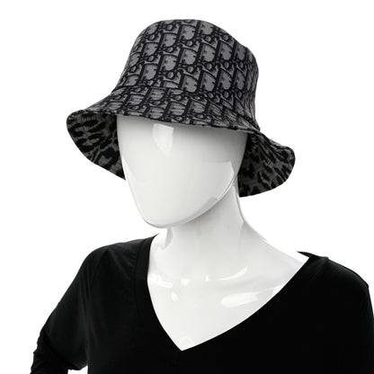 Christian Dior Oblique Reversible Leopard Bucket Hat 56 Grey 9 of 14