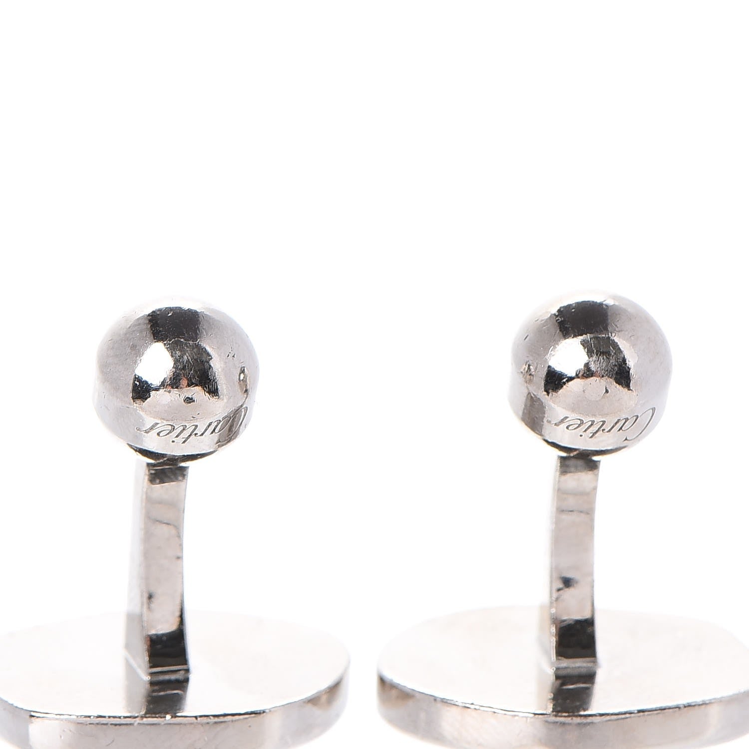 Cartier Sterling Silver Palladium Finish Wax Seal Motif Cufflinks 5 of 7