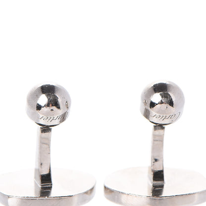 Cartier Sterling Silver Palladium Finish Wax Seal Motif Cufflinks 5 of 7