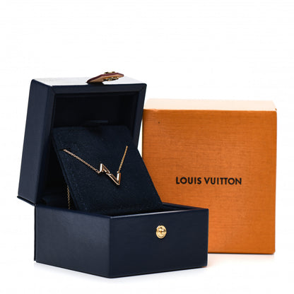 Louis Vuitton 18K Pink Gold LV Volt Upside Down Pendant Necklace 7 of 7