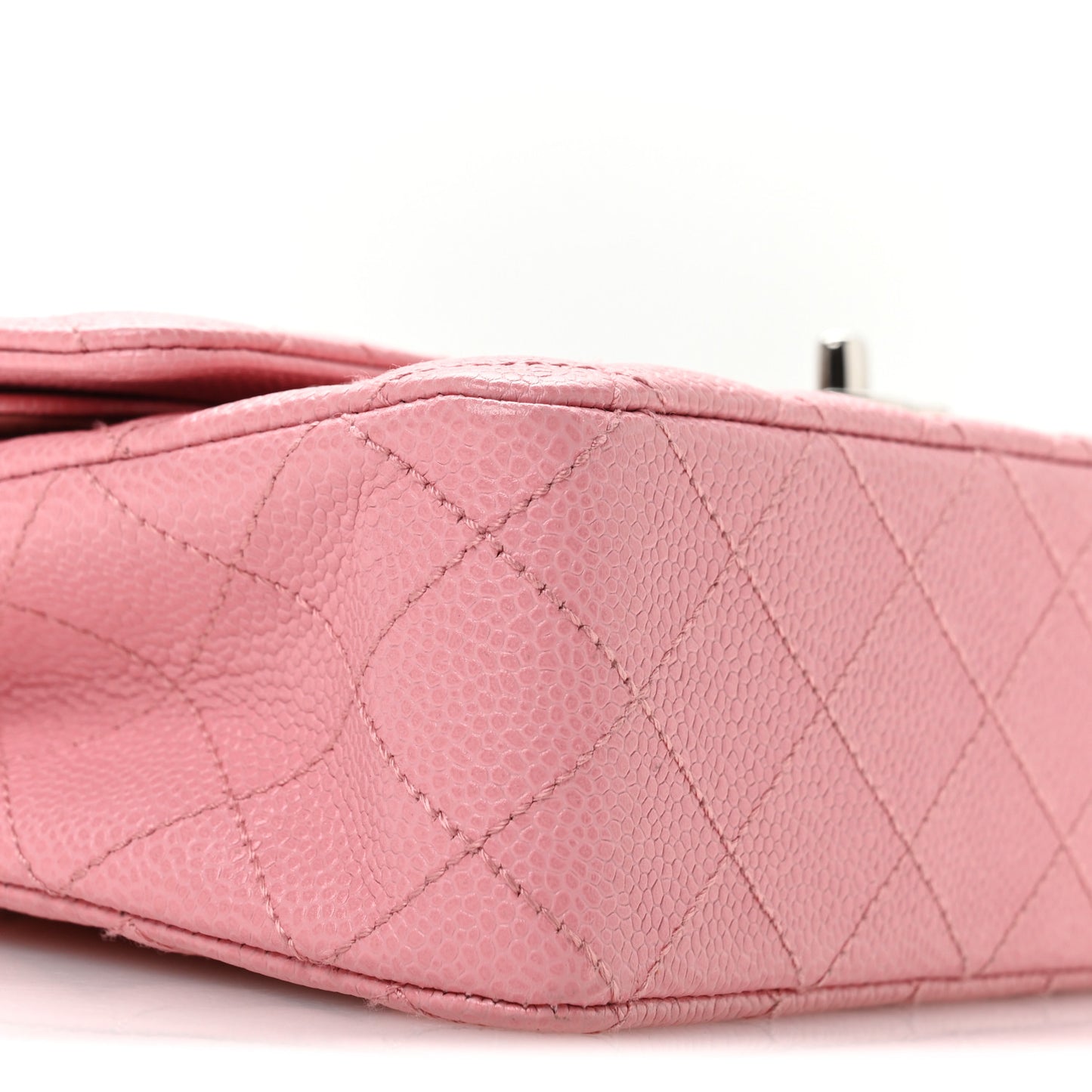 Caviar Quilted Medium Double Flap Pink