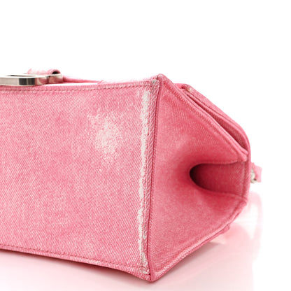 Balenciaga Nappa Denim Printed Small Hourglass Top Handle Bag Denim Pink 11 of 11