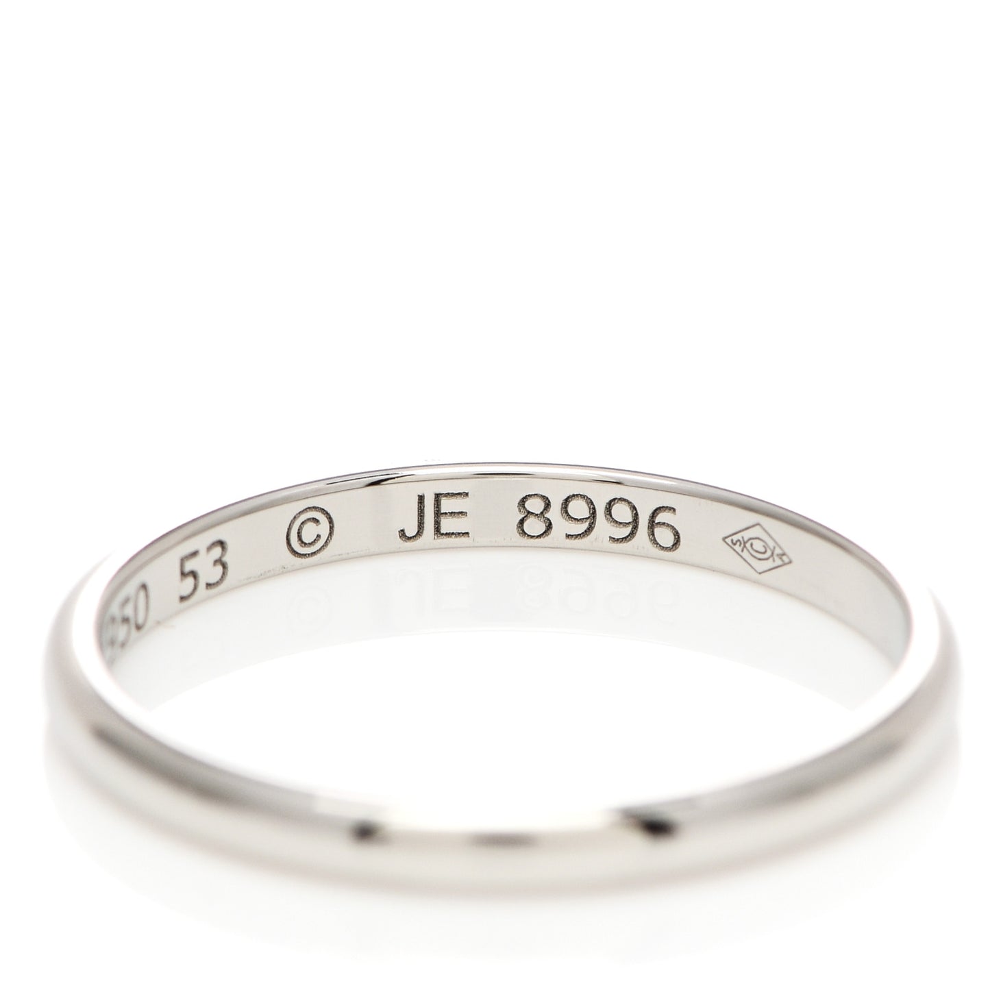 Platinum 2mm 1895 Wedding Band Ring 53 6.5